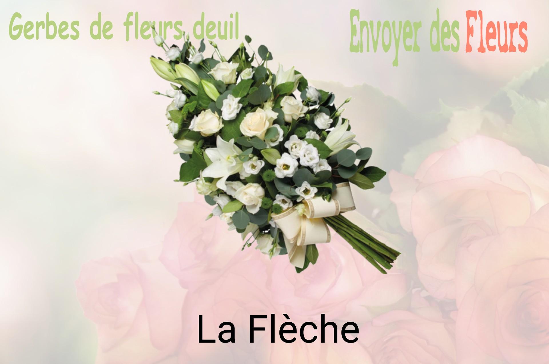 Gerbe de fleurs de deuil livrée à La Flèche